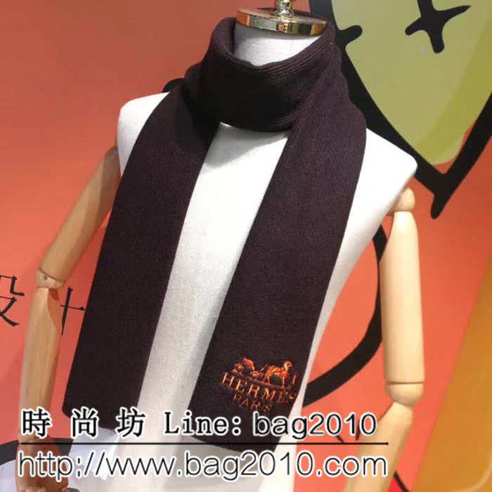 HERMES愛馬仕專櫃同步2018男士冬季兔絨圍巾 男女同款 LLWJ7563